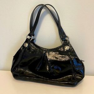Coach Maggie Mia Mini Black Patent Leather Satchel